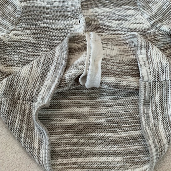 Lands’ End 💯% Cotton Women’s White Gray Button Down Cardigan Sweater Size Small - Picture 9 of 17